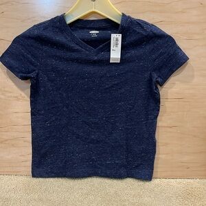 👦Blue marled v neck t shirt